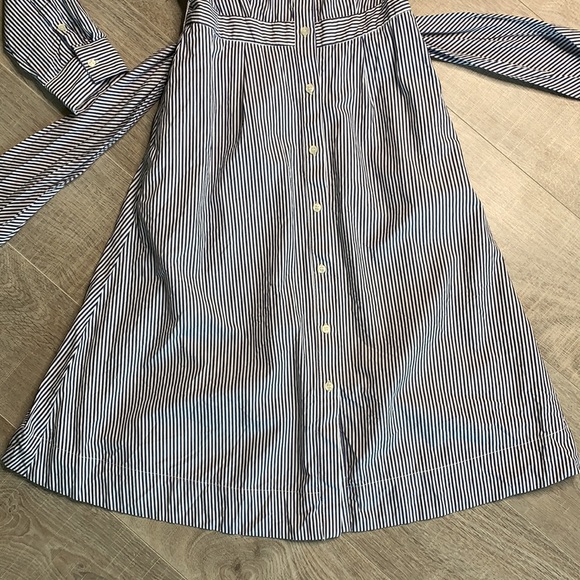 J Crew Striped Button Front Tie Waist Shirt Dress - Picture 7 of 13